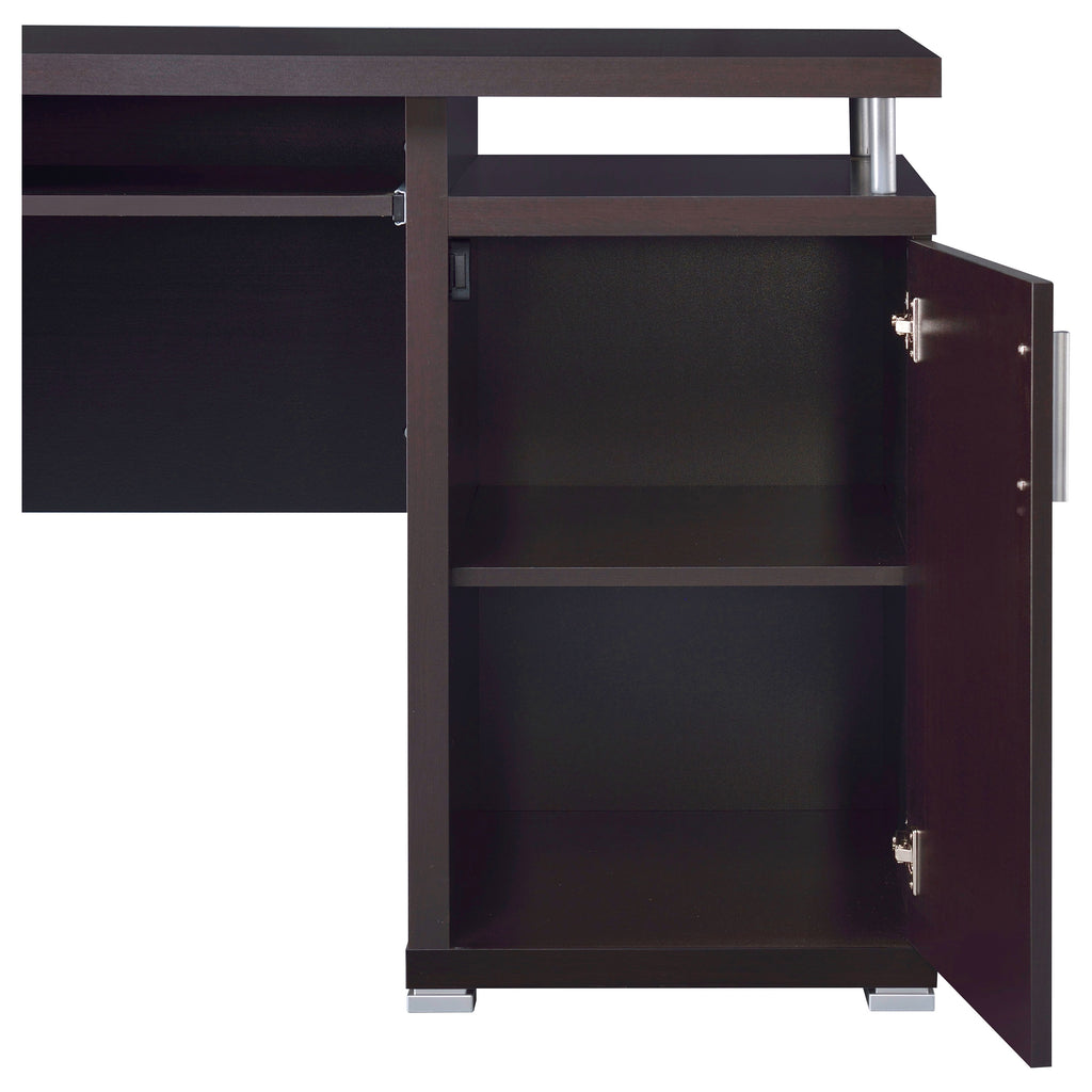 Rochelle Cappuccino 2-Drawer Office Computer Desk