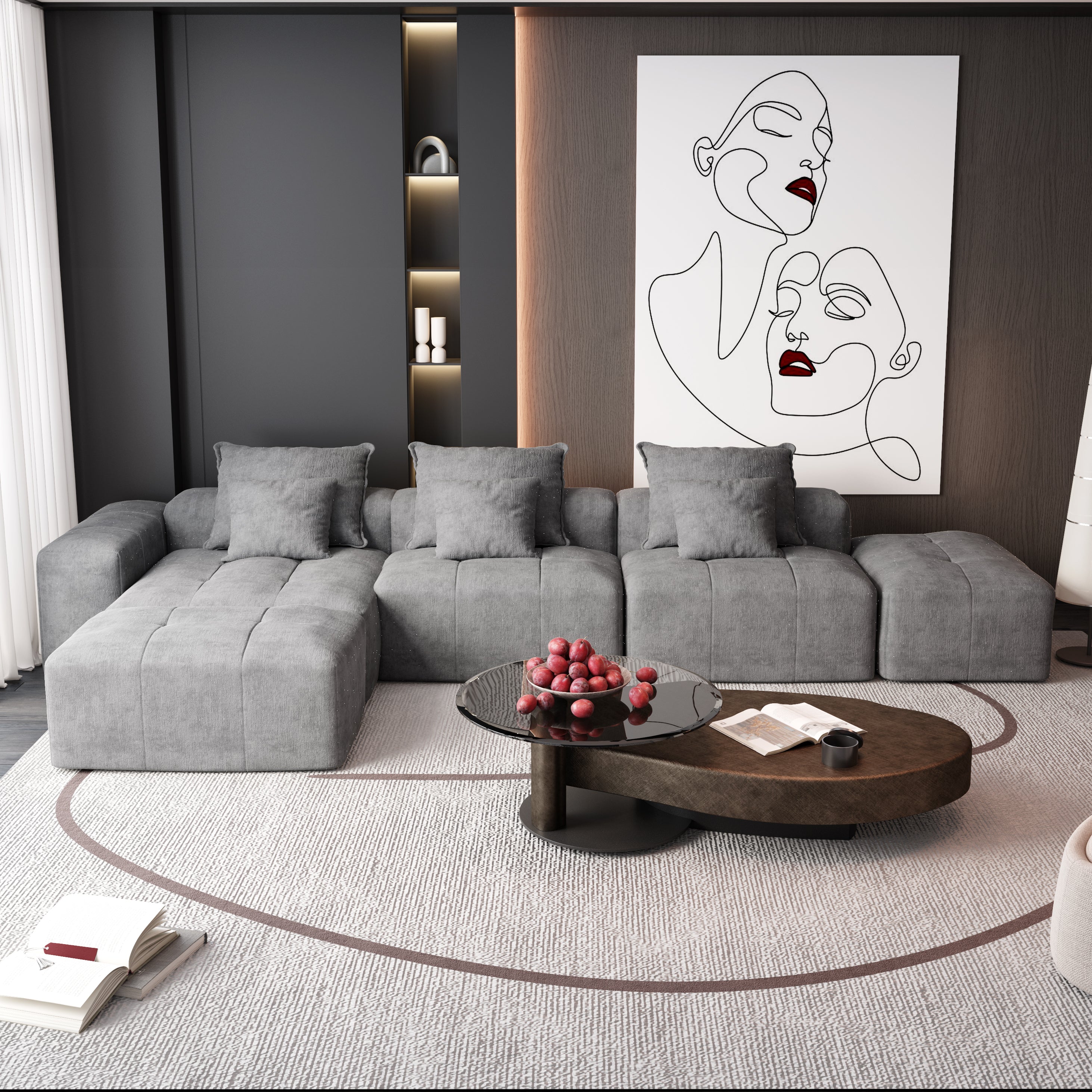 Modern Oversized Modular Sectional Sofa