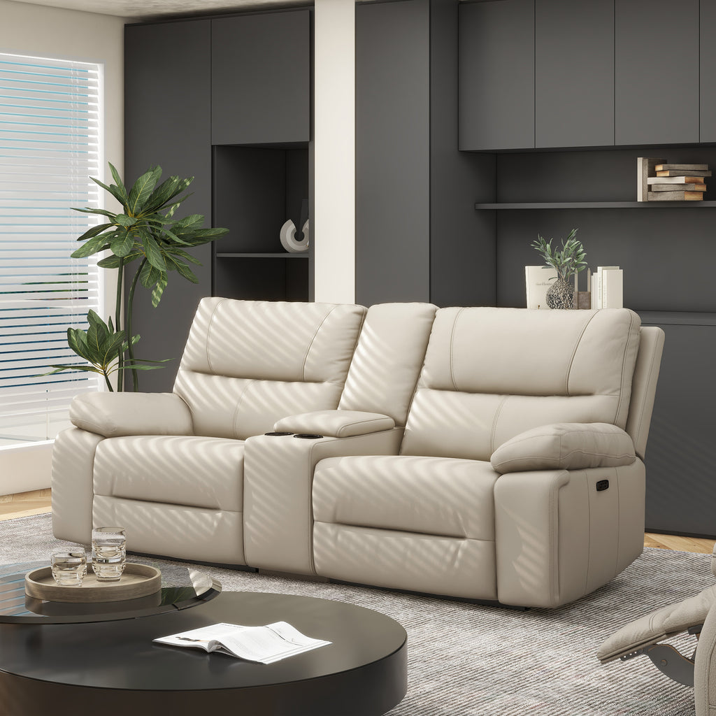 Malibu 79" Modern Power Motion 3-Piece Reclining Loveseat Sofa with Cup Holders