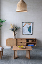 Set of 3 Round Bamboo Decorative Trays