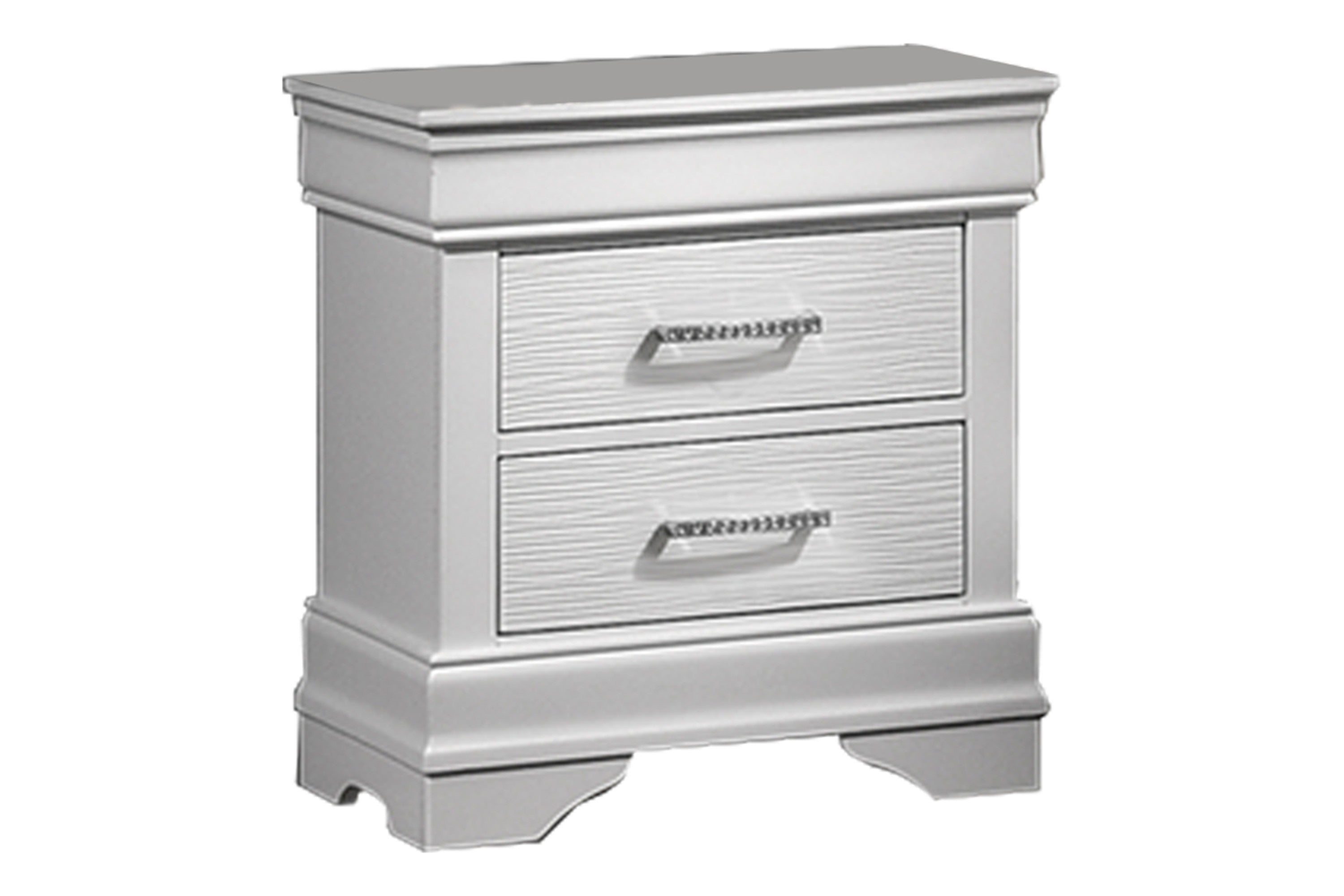 White Faux Leather Tufted HB 3pc Bedroom Set