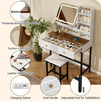 Makeup Vanity with LED Lighted Mirror