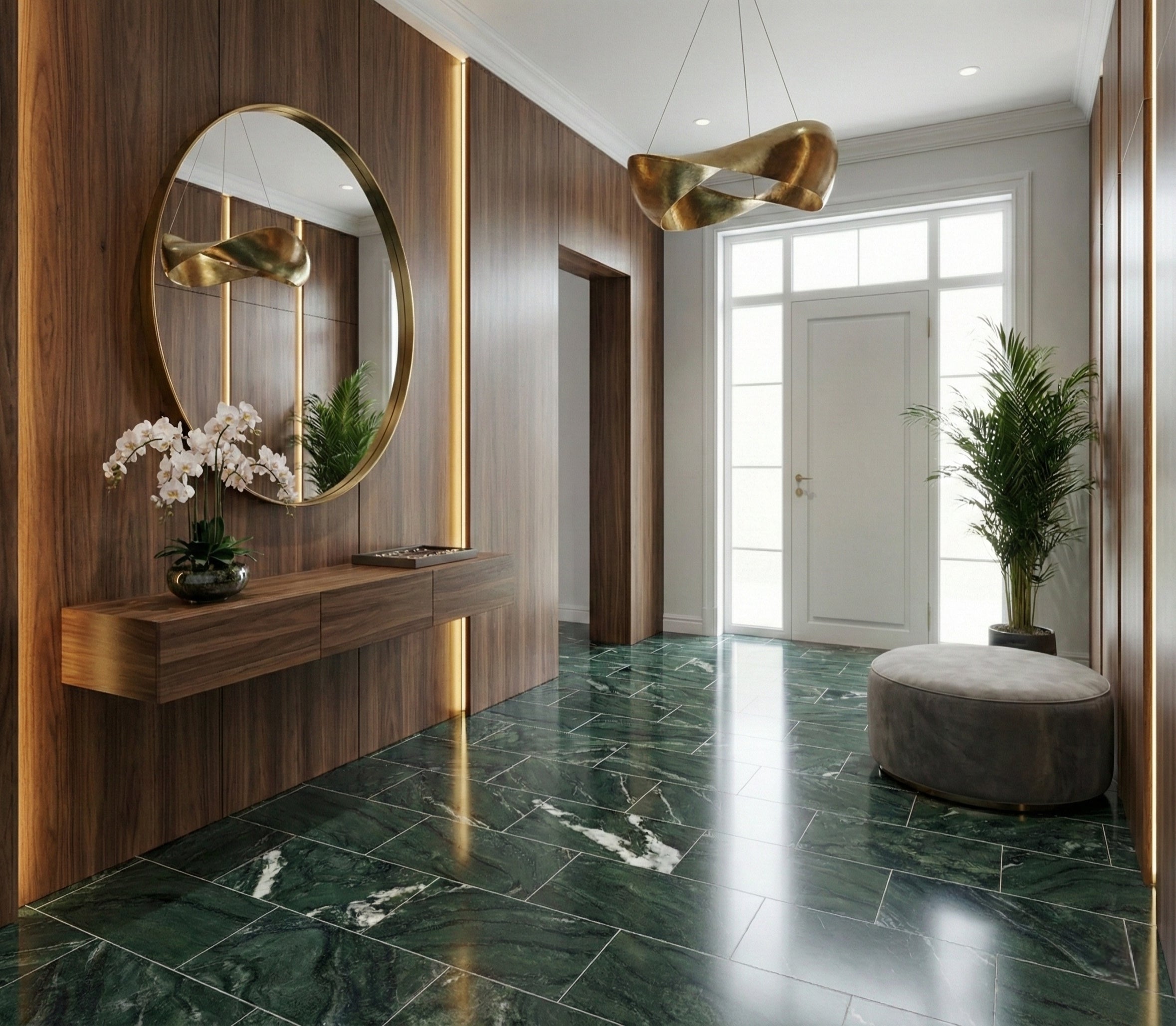 12x24 Green Natural Marble Polished Tile