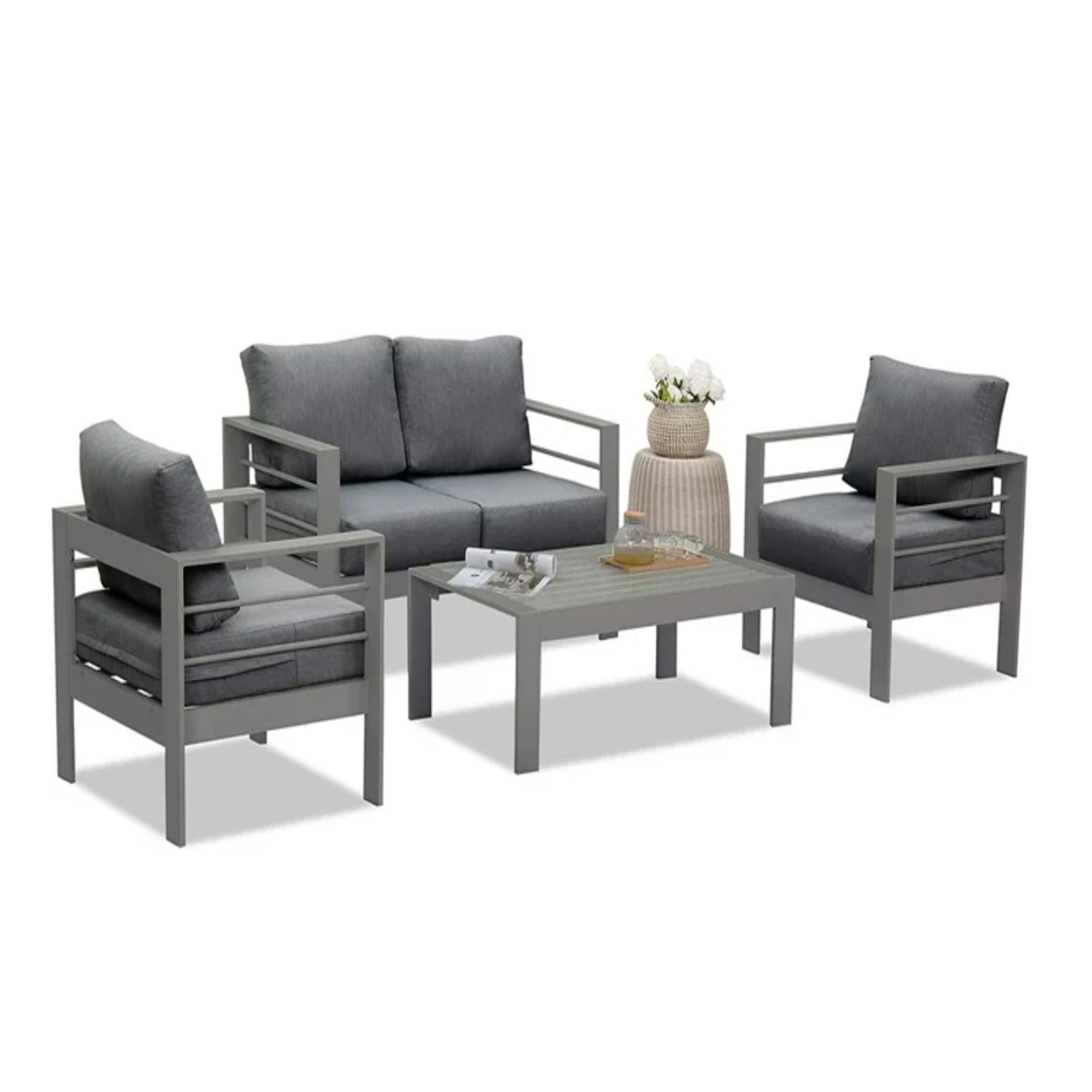 50" All-Weather Aluminum Patio Loveseat