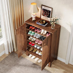 28.74" Farmhouse Brown Shoe Cabinet