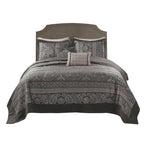 5-Piece Queen Reversible Jacquard Bedspread Set