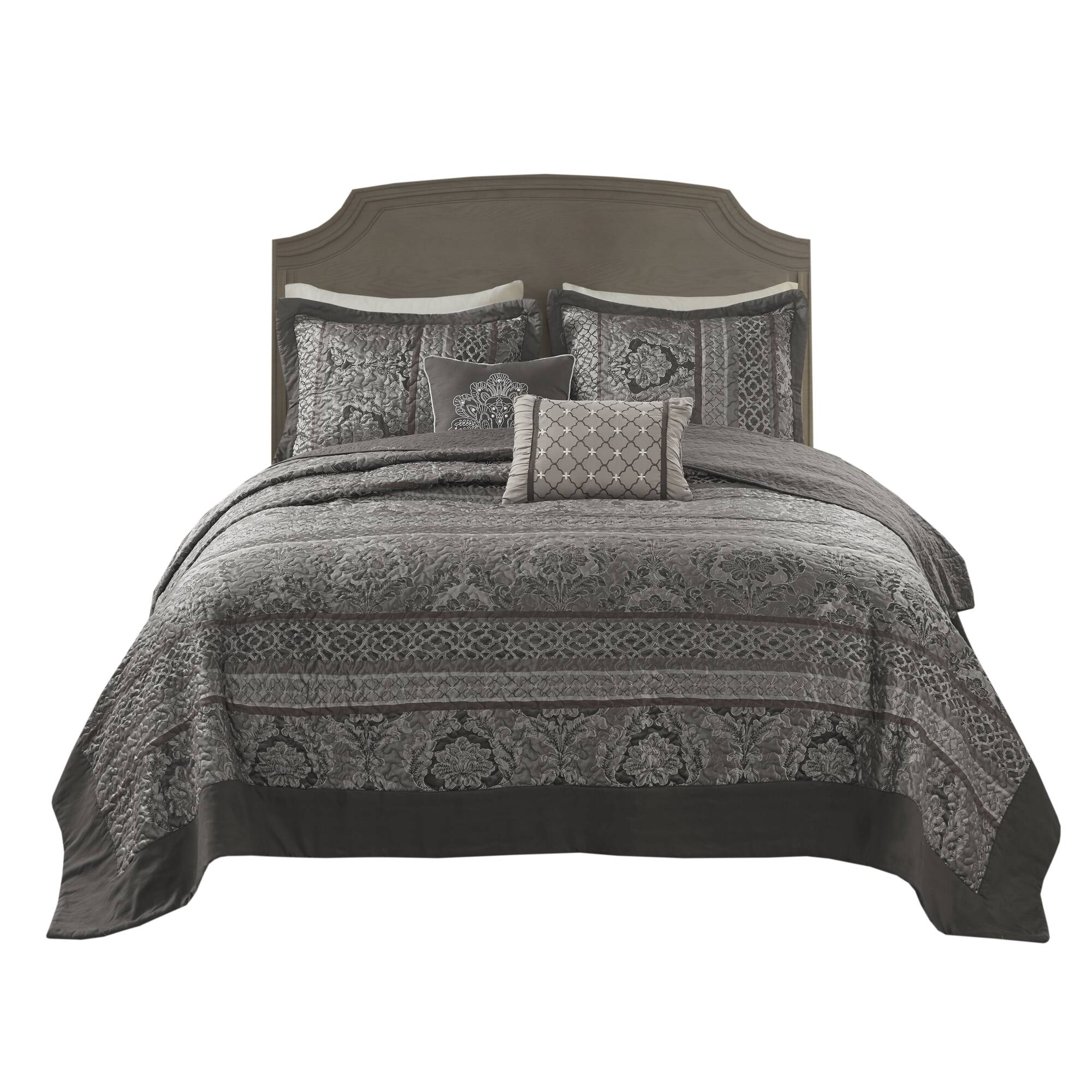 5-Piece Queen Reversible Jacquard Bedspread Set