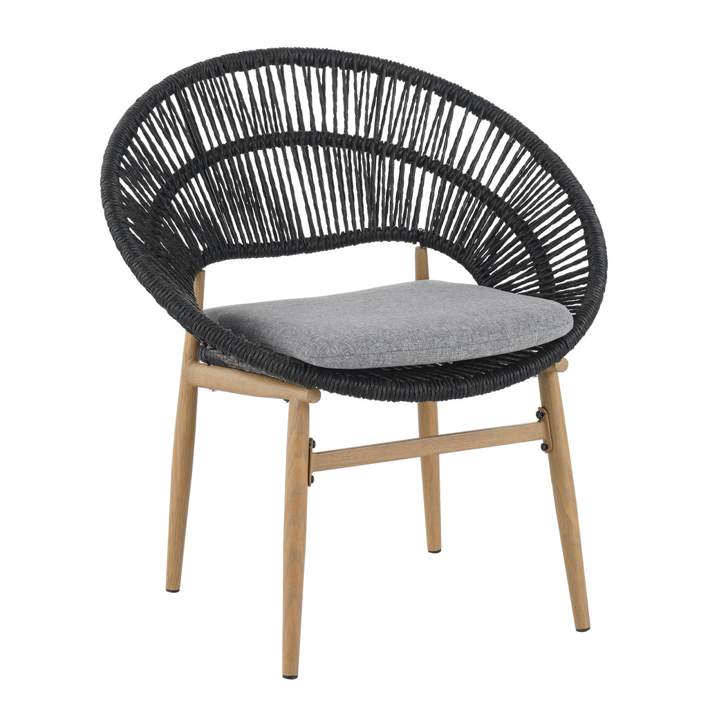 Cyril Outdoor Wicker Papasan Style Dining Chair