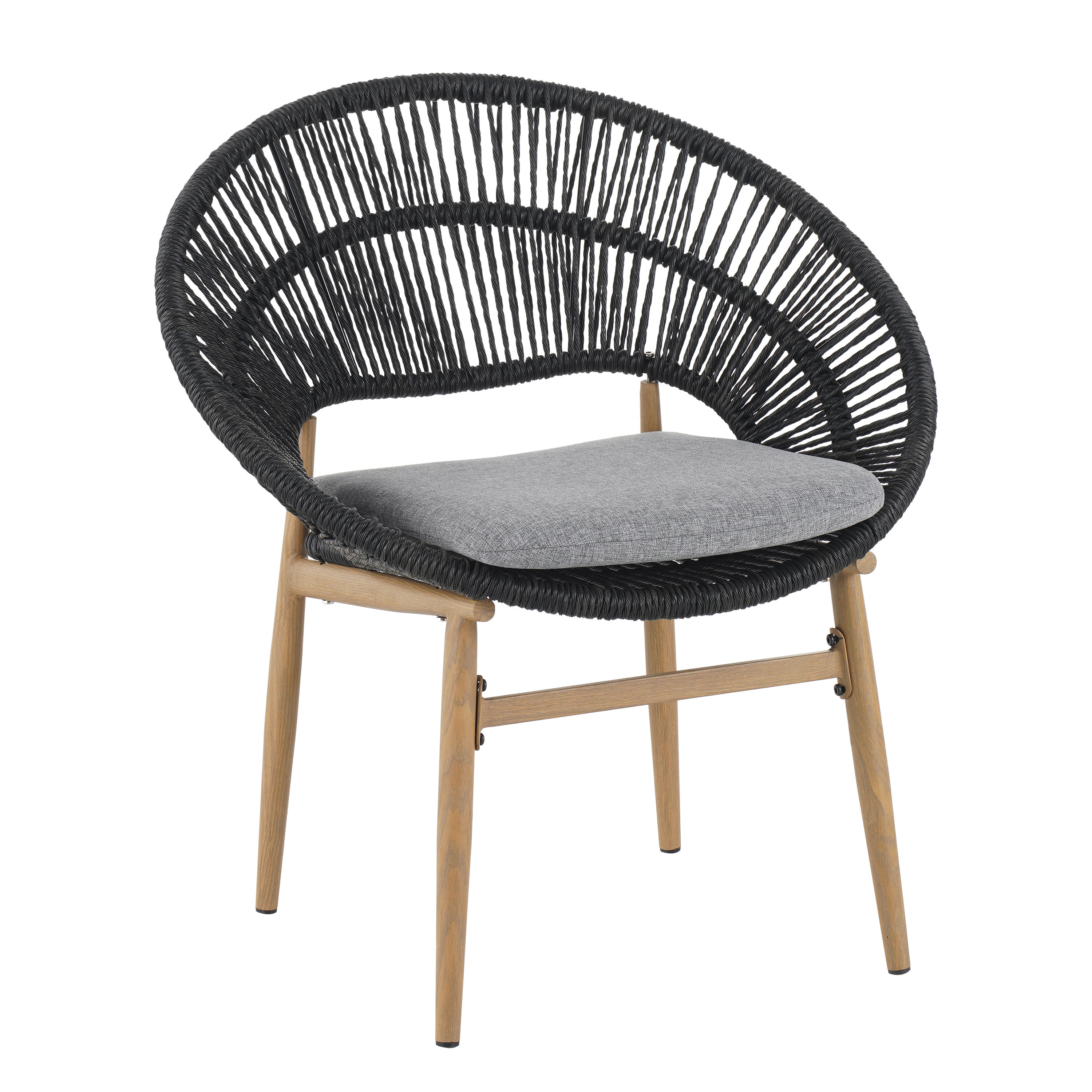 Cyril Outdoor Wicker Papasan Style Dining Chair
