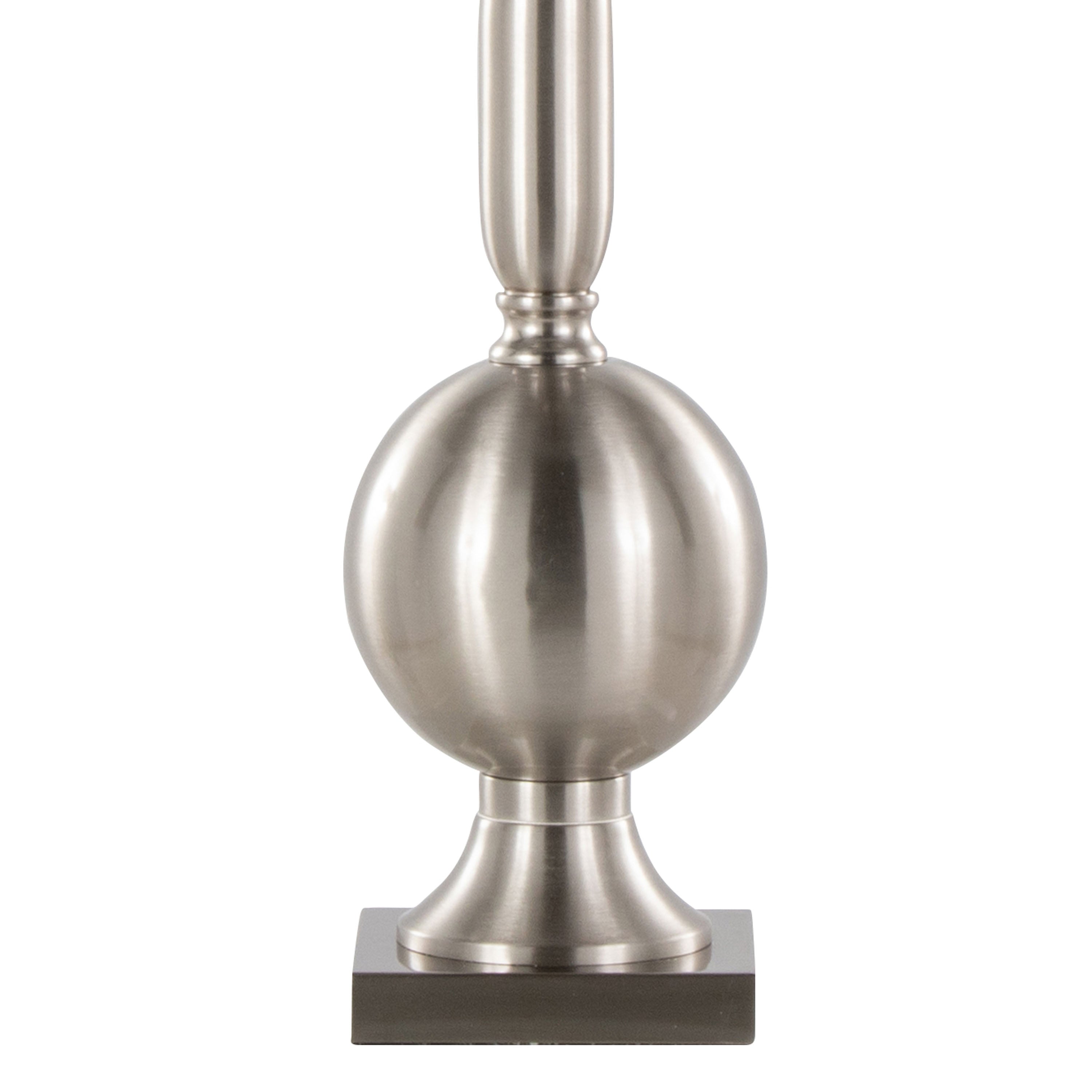 Joan 30" Contemporary Metal Table Lamp in Brushed Nickel