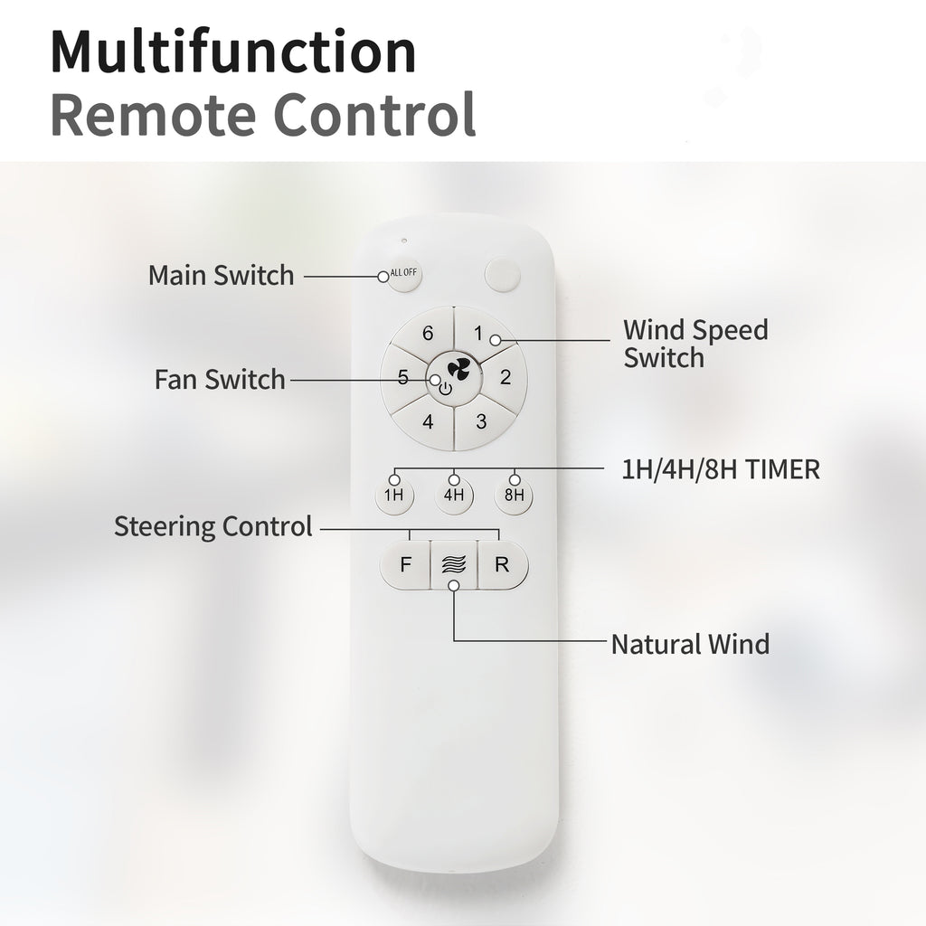 52 Inch Indoor Ceiling Fan With 6 Speed Remote