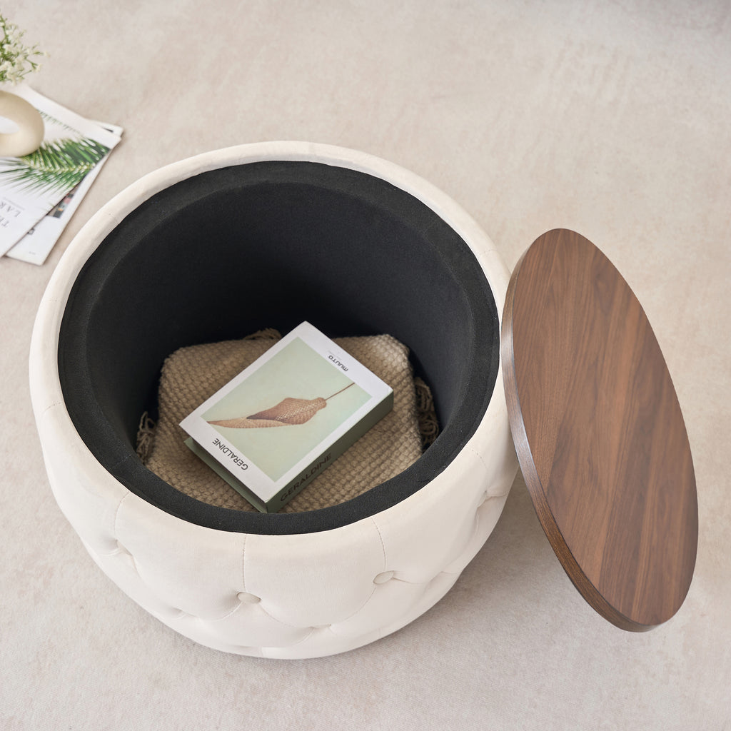 Luxurious Velvet Nesting Ottomans of 2 - 4-in-1 Function