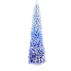 7FT Elegant Blue Gradient Flocked Christmas Tree