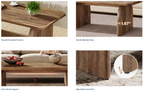 47" Rustic Brown Rectangle Coffee Table