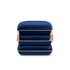 Monarch 19.5" Squared Upholstered Ottoman with Bullion Fringe