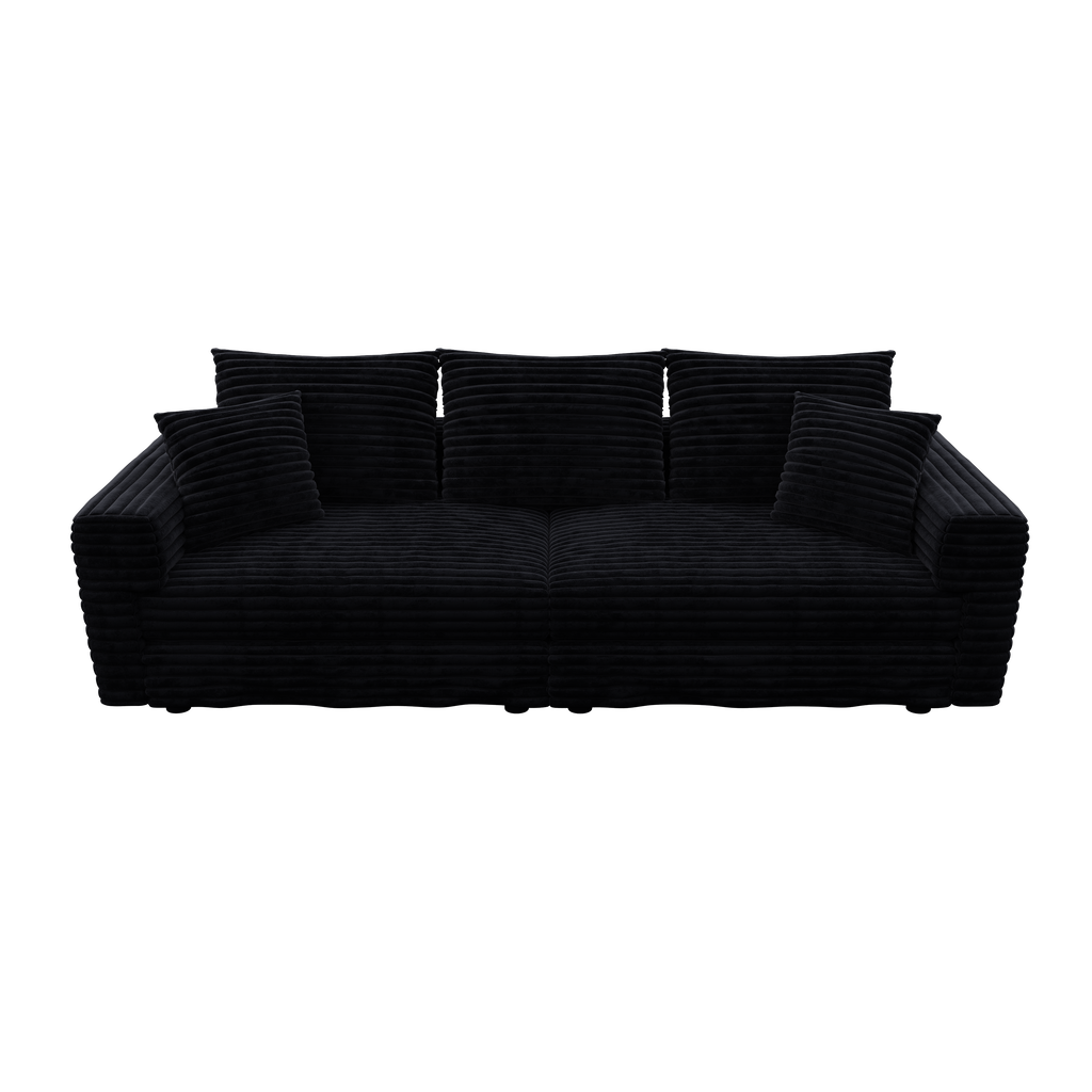 82.7" Plush Corduroy 3-Seat Sofa