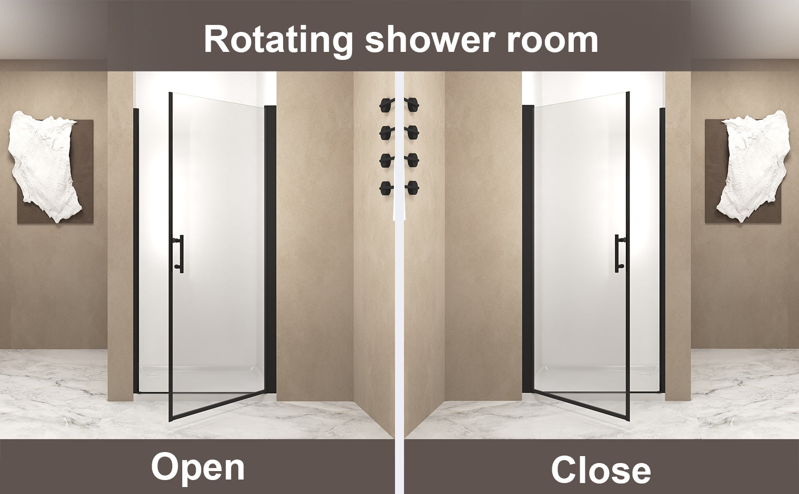 28"x 72" Pivot Shower Door, Matte