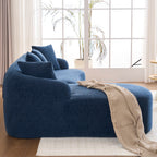 Compression Sponge L-Shape Sectional Sofa with Curved Chaise