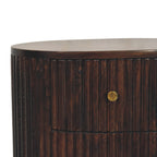 Solid Wood Curved Fluted 3-Drawer Drum Chest
