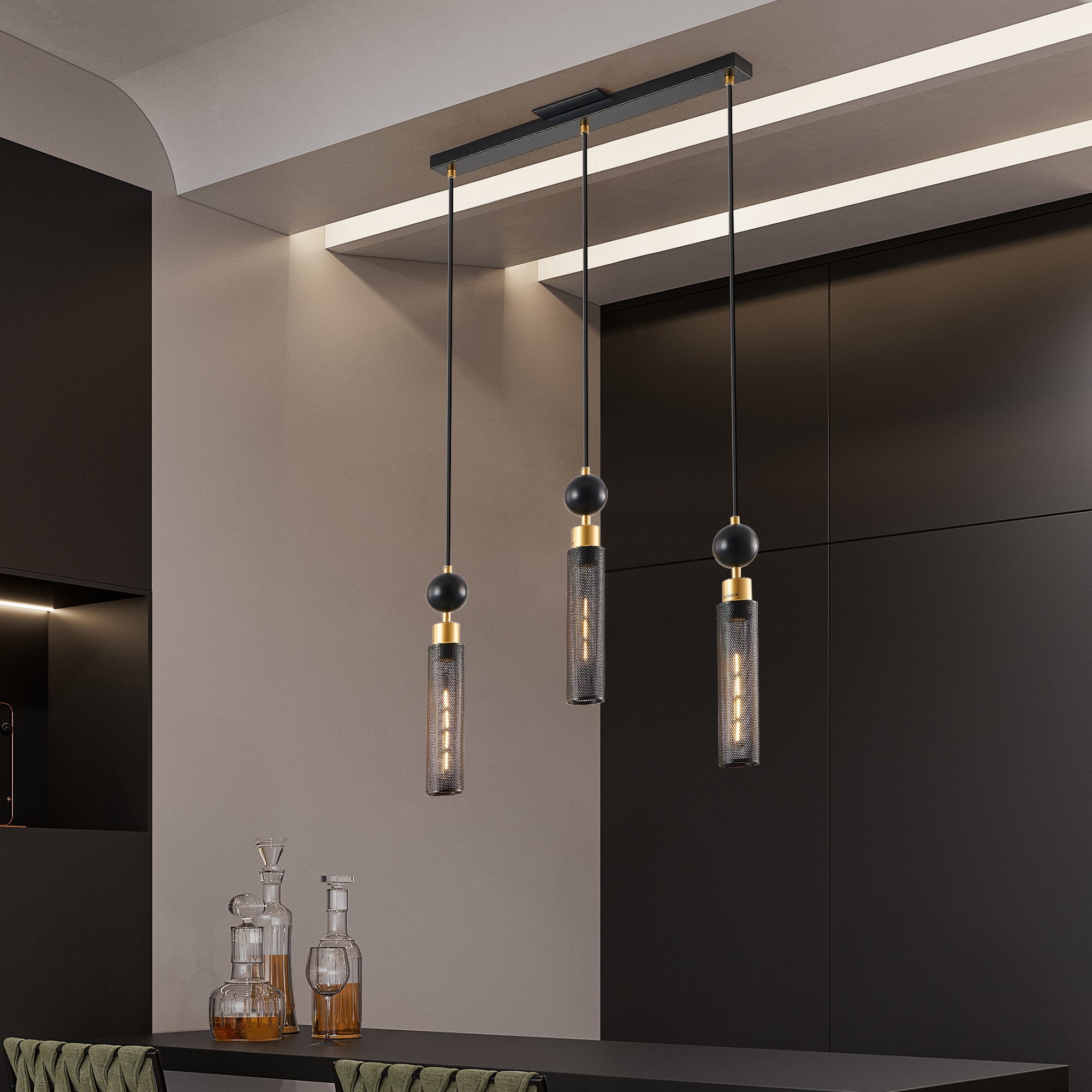 Modern 3-Light Pendant Chandelier