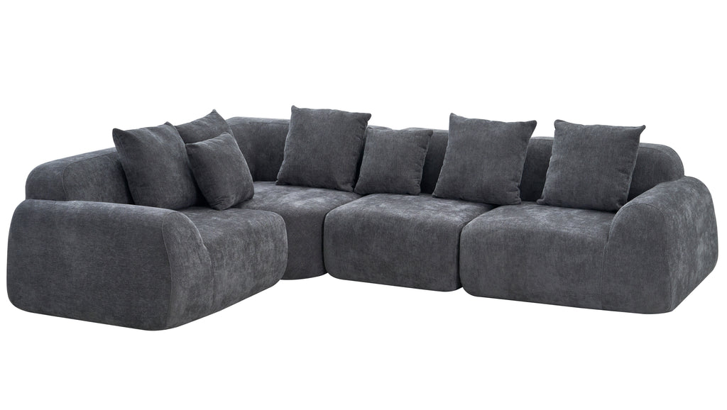 Oversized Cloud Velvet Curved Sectional Couch