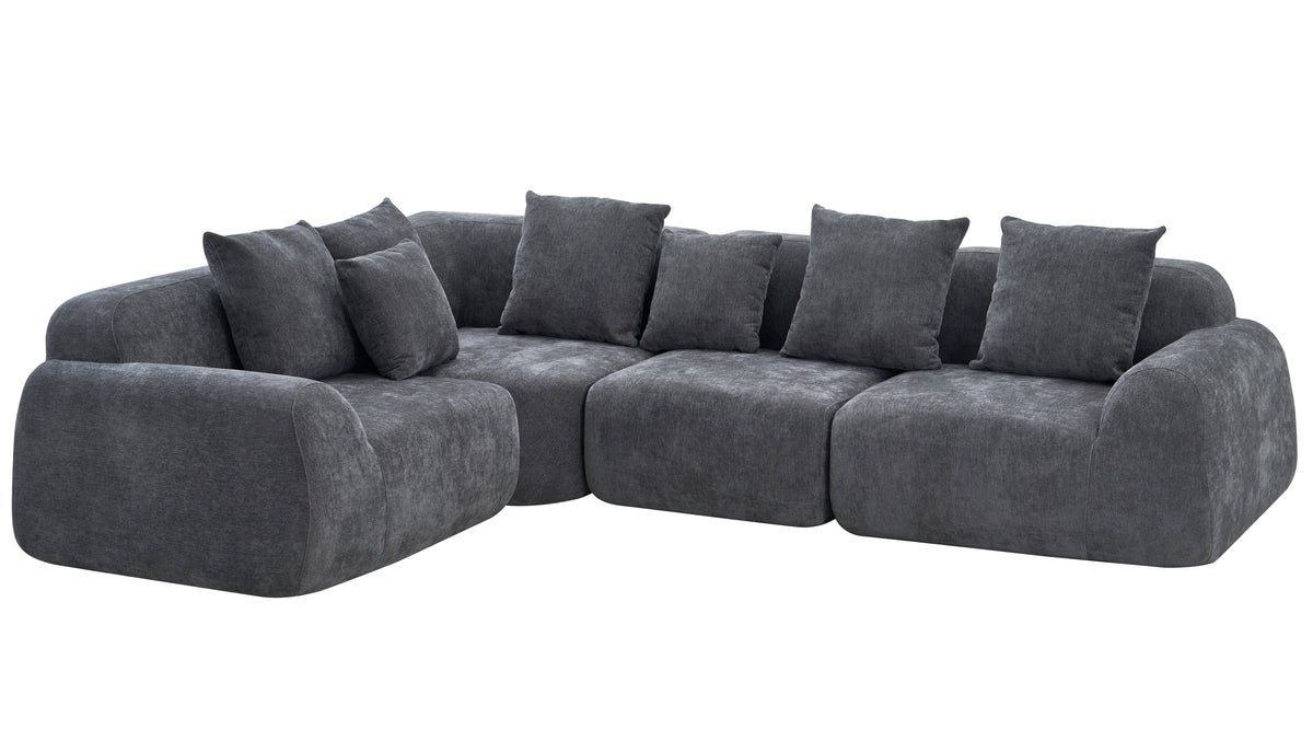 Oversized Cloud Velvet Curved Sectional Couch