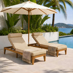 TOPMAX Acacia Wood Chaise Lounge - Set of 2