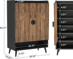 29.6 Inches Rustic Brown Shoe Cabinet