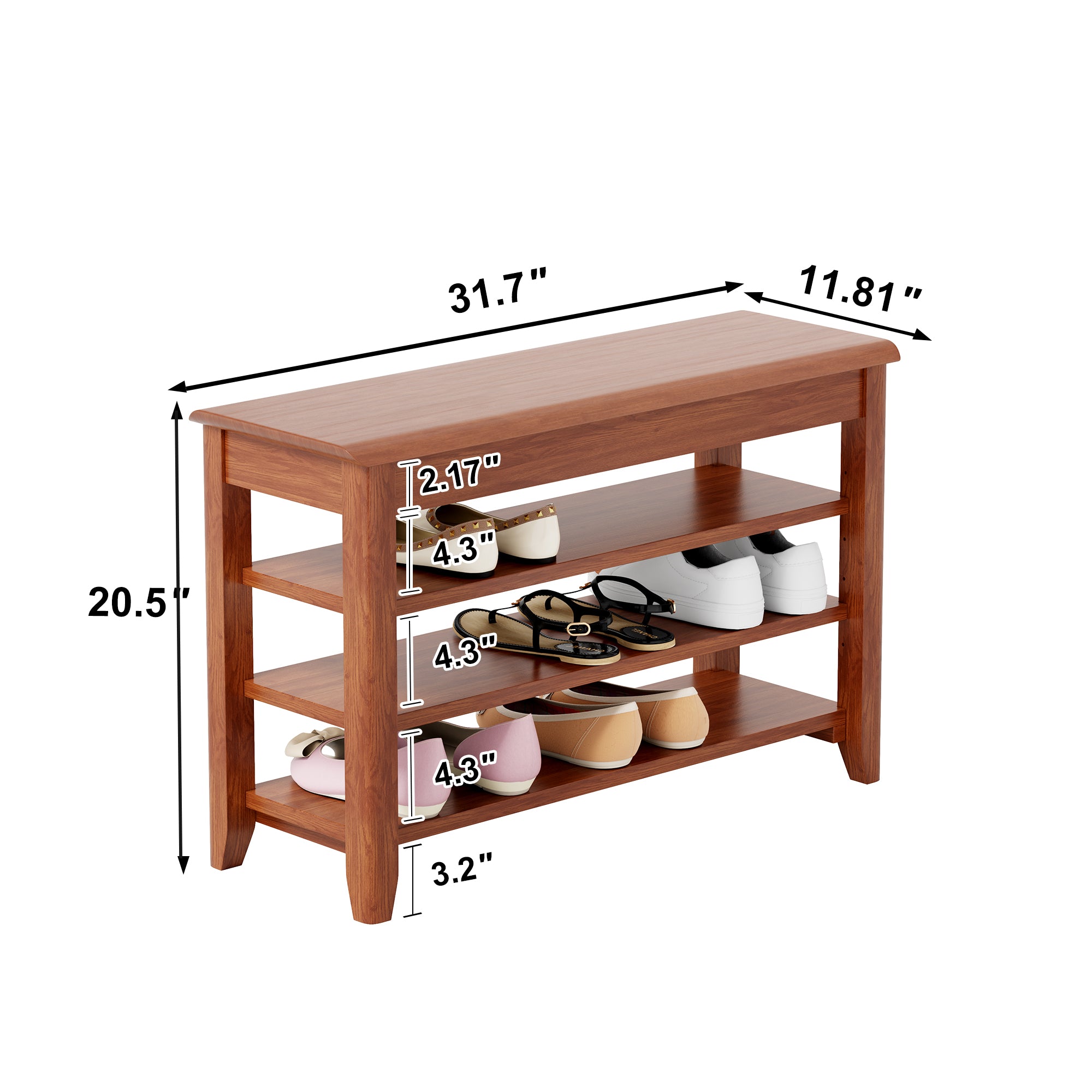 Adjustable Shoe-Changing Bench with Hidden Storage