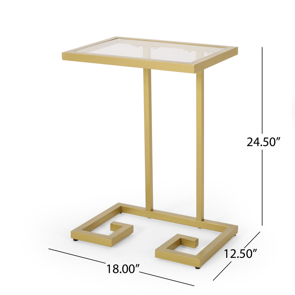 Modern Glam C-Shaped End Table
