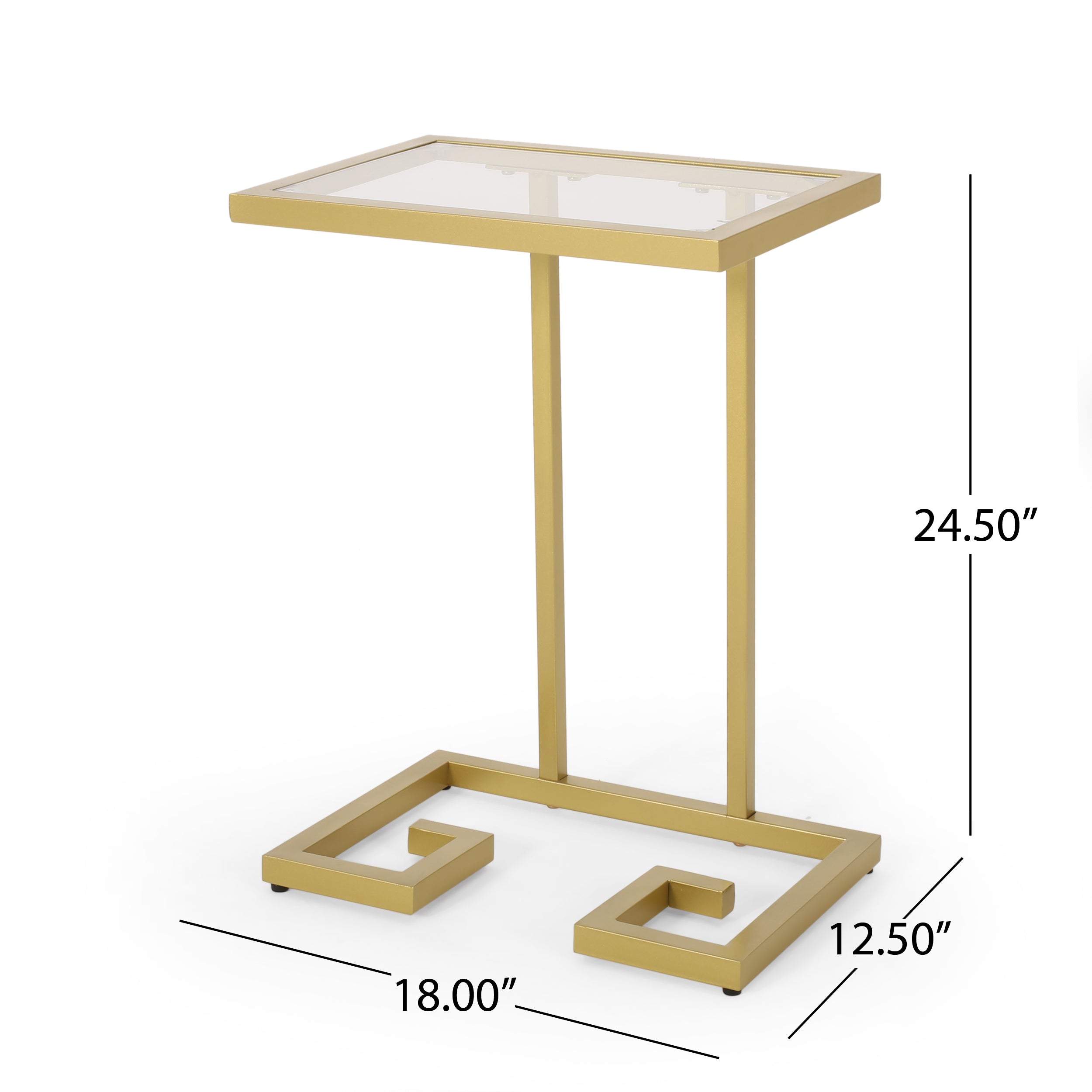 Modern Glam C-Shaped End Table