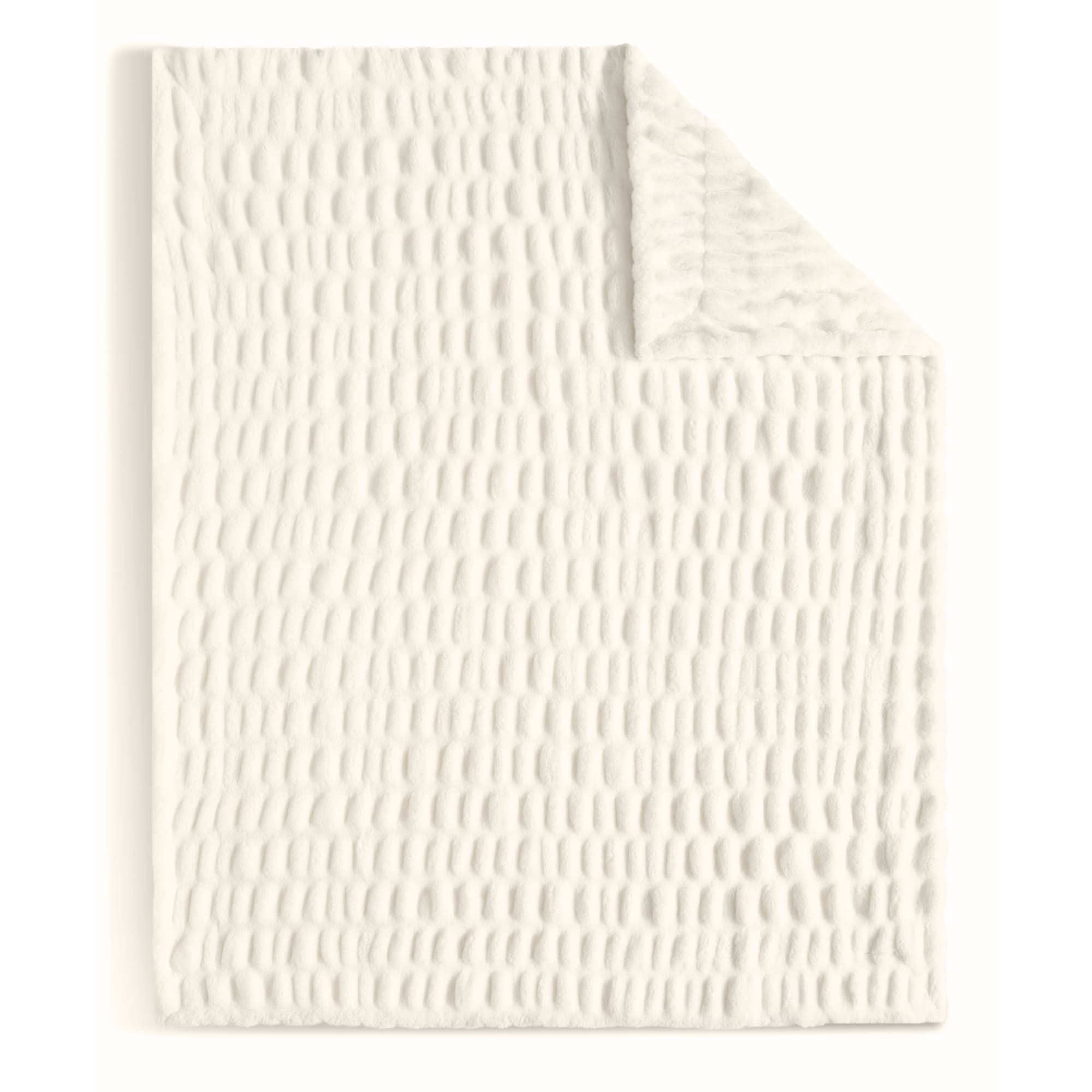 Rippled Faux Fur Throw Blanket