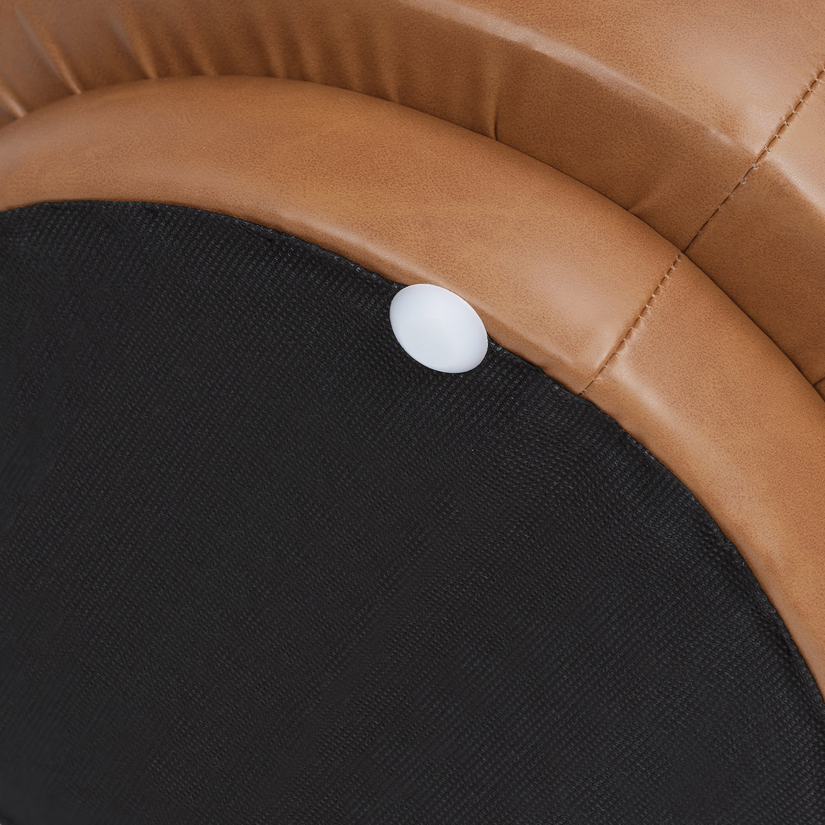 Fuji 15-Inch Mushroom Footstool Ottoman, Faux Leather