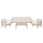 Perla Patio Conversation Set with Sofa, Club Chairs, and Coffee Table
