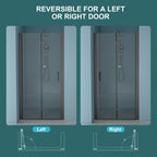 30"W x 72"H Fold Frameless Shower Door with Tempered Glass
