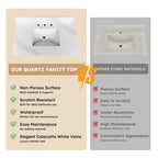 37-Inch Quartz Bathroom Vanity Top