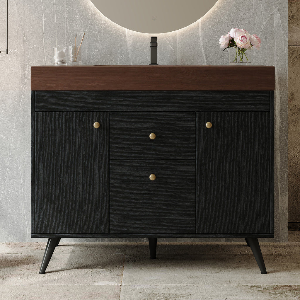 36" Modern Freestanding Bathroom Vanity with Sintered Stone Top