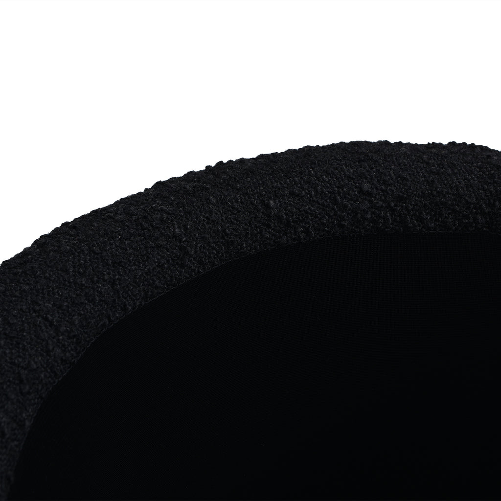 Fuji 19" Oversized Round Storage Ottoman, Ebony