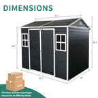 8x4ft Outdoor Resin Garden Shed