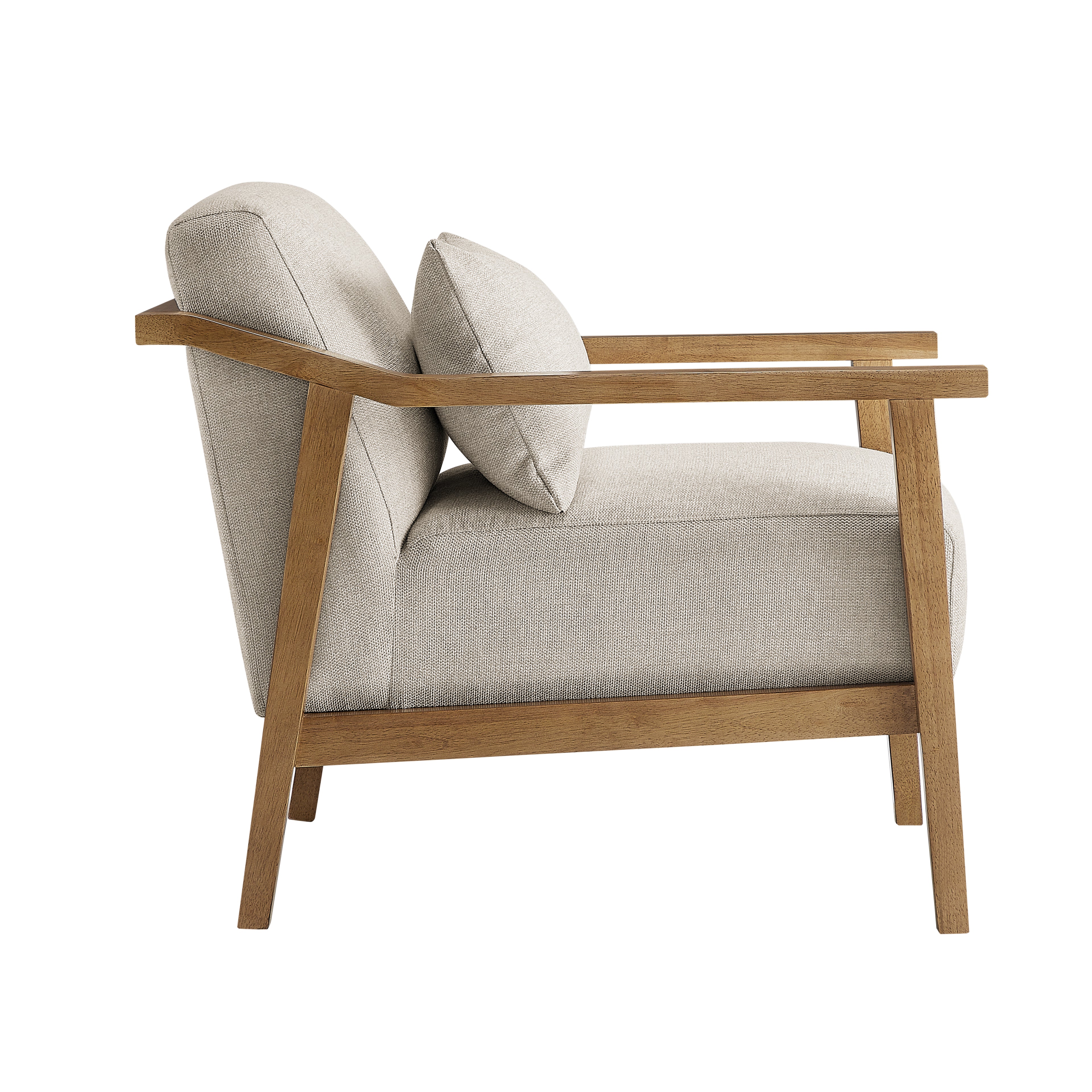 Reagan Wood Arm Accent Chair with Lumbar Pillow