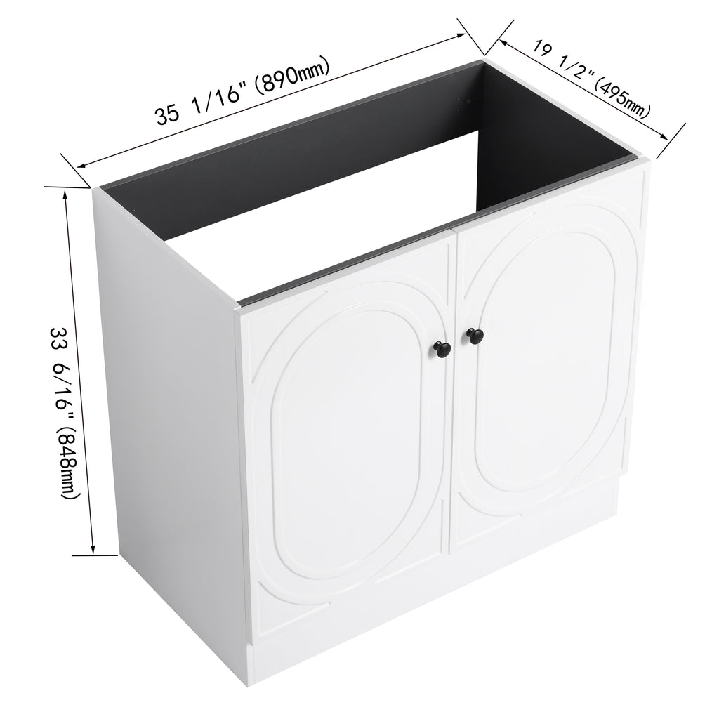 36" Freestanding Bathroom Vanity - Excluding Sink