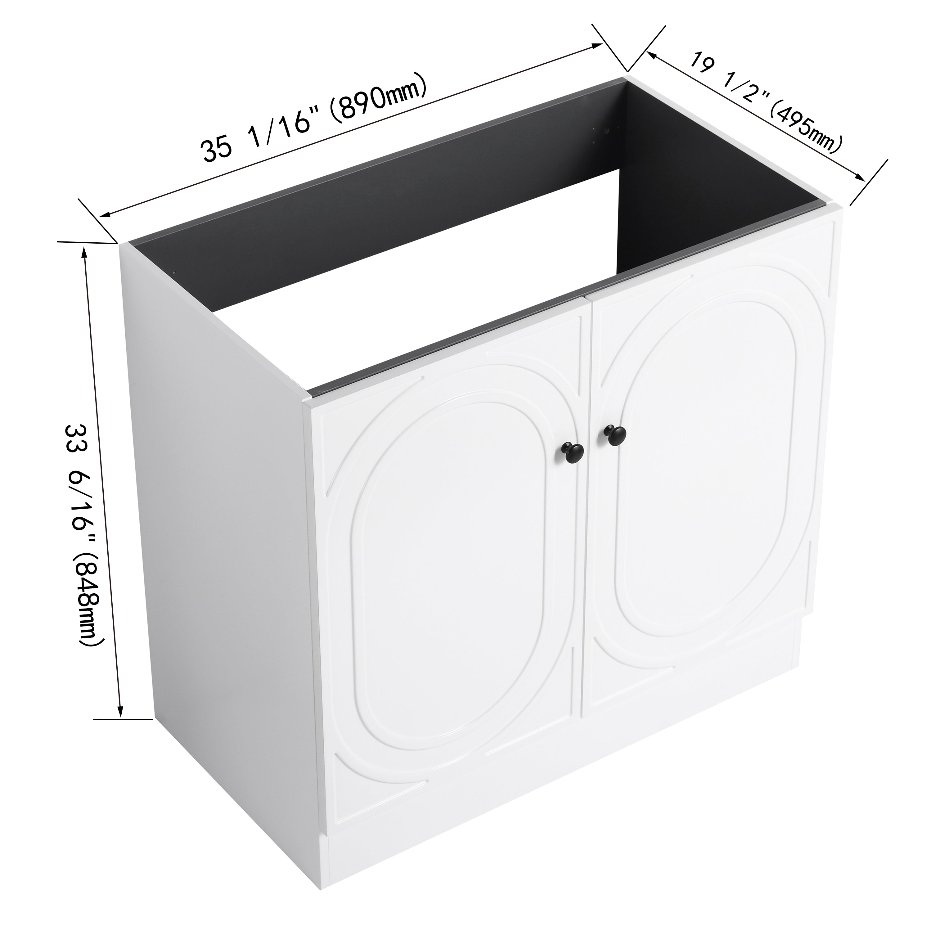 36" Freestanding Bathroom Vanity - Excluding Sink