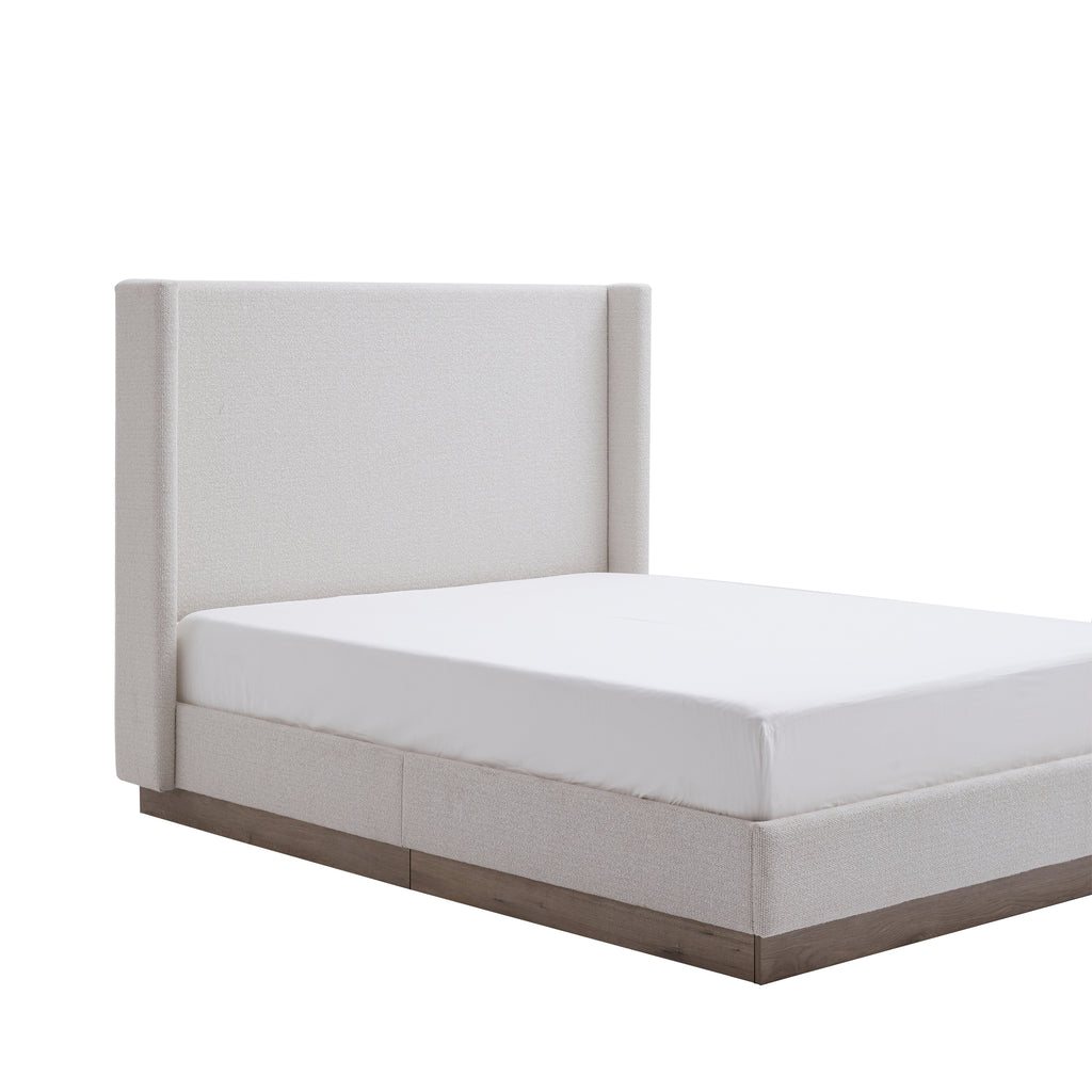 Hale Upholstered Wingback Bed - Queen Size