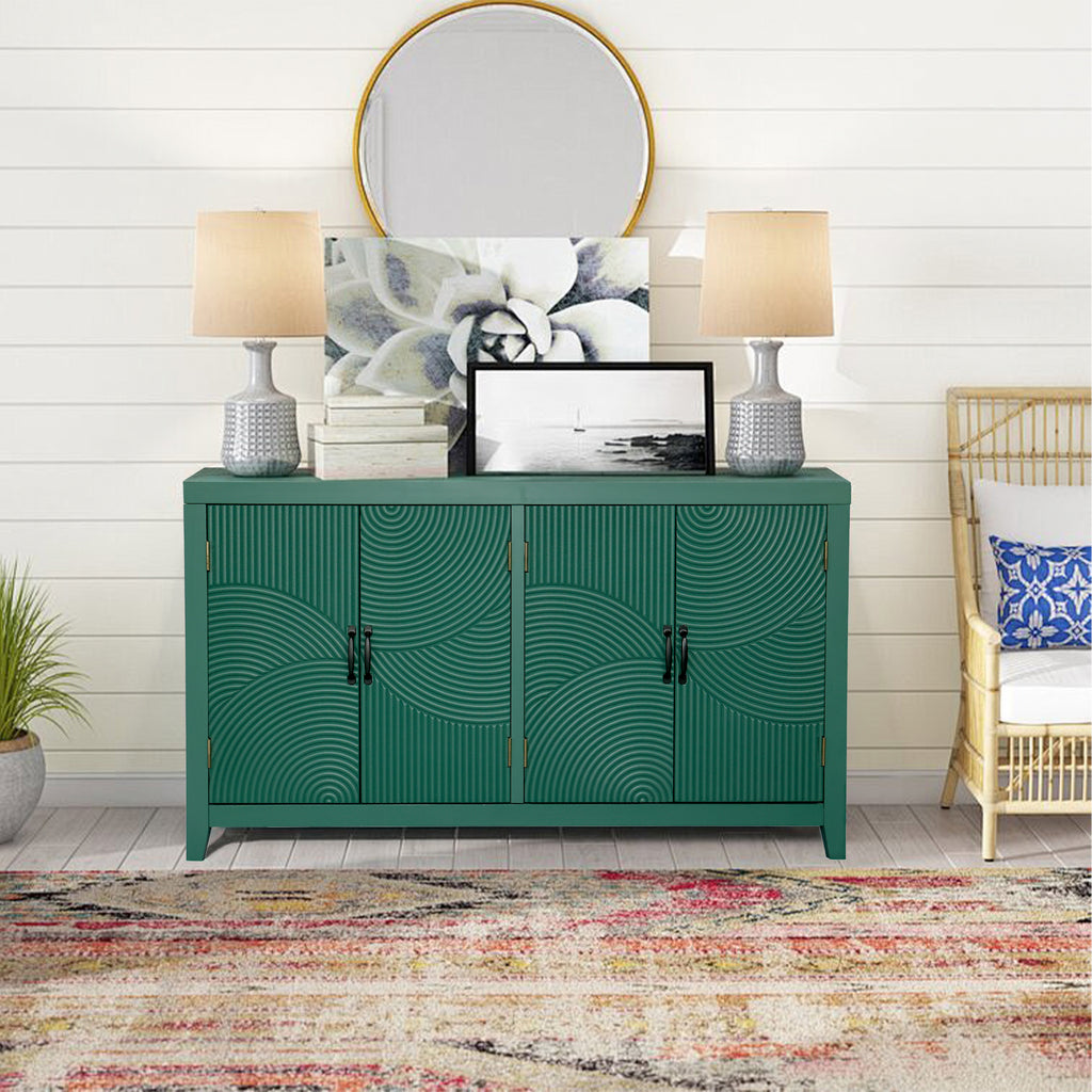 59" Green Accent Cabinet with 4 Doors