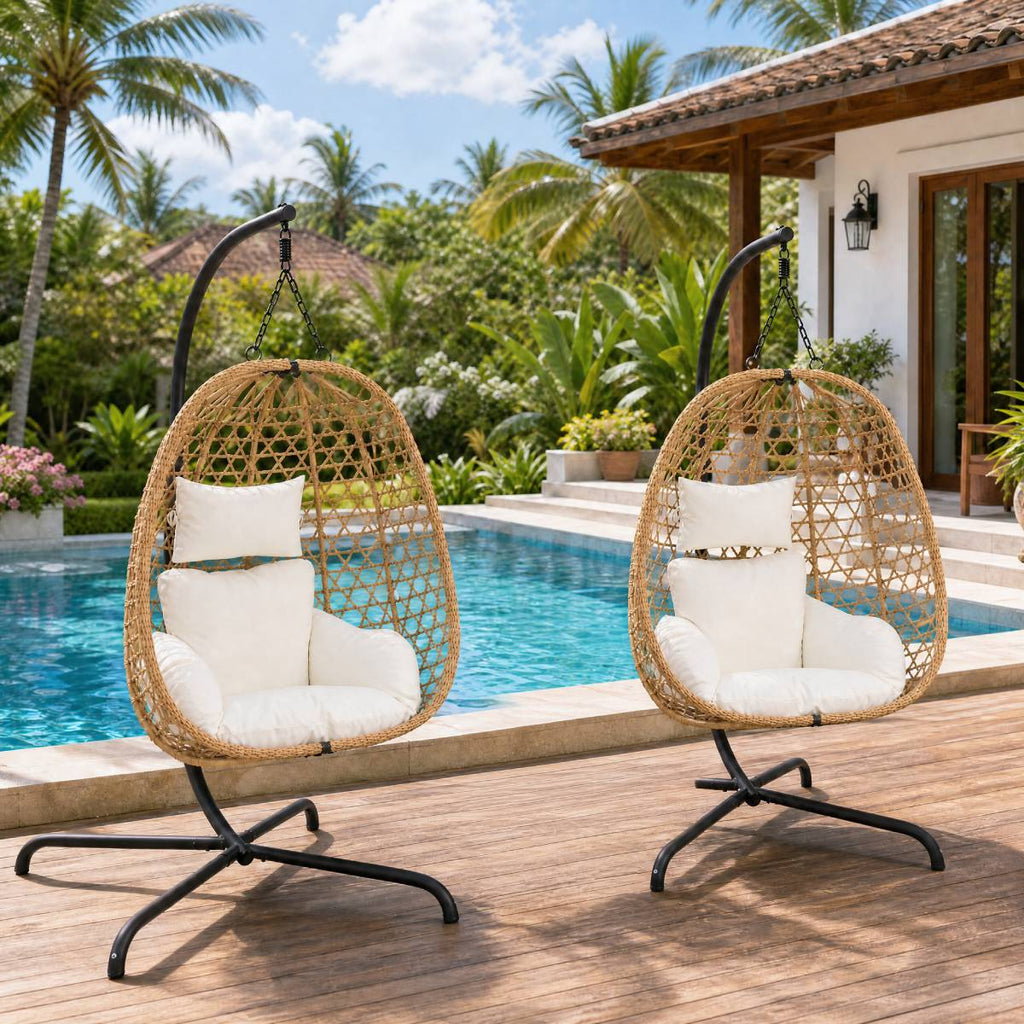 Set of 2 Egg Chair with Stand