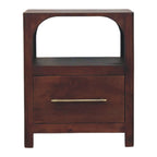 Solid Wood Arched Edge 1 Drawer Bedside Table