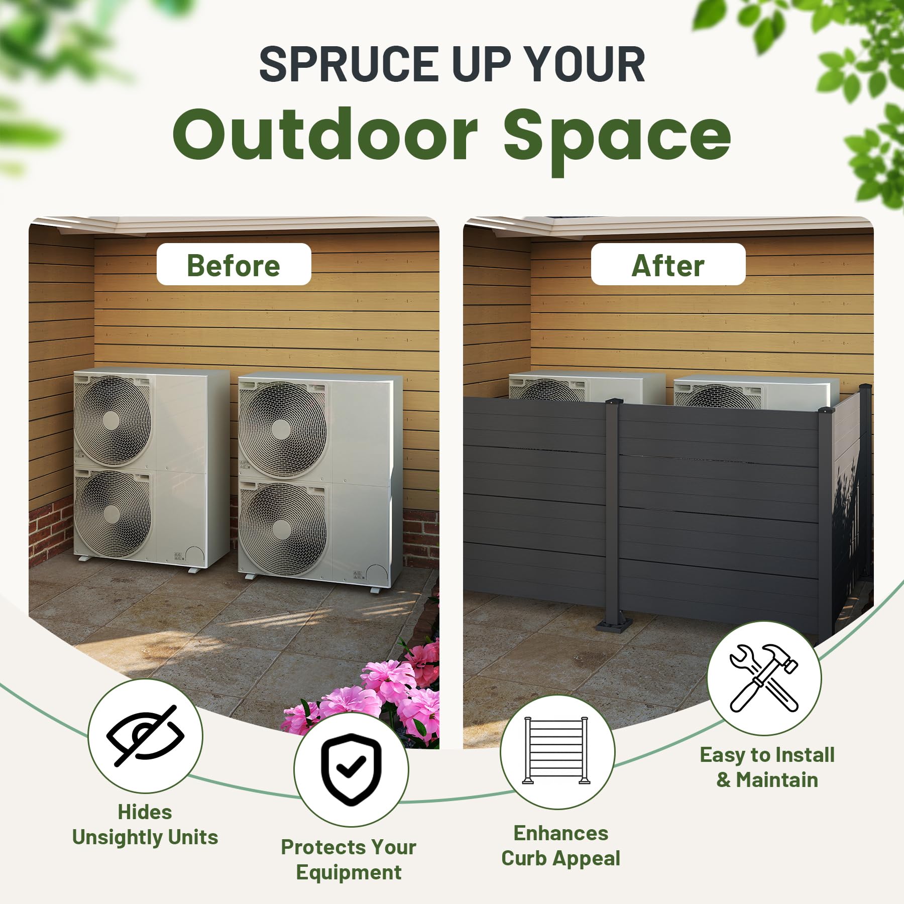 50" W x 49" H Outdoor Privacy Screen