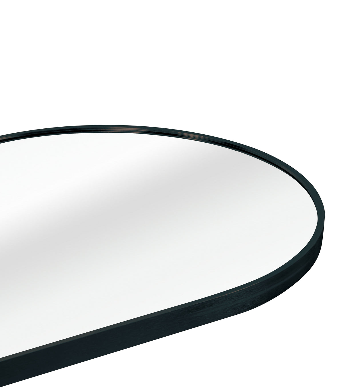 Black Pill Shaped Full Length Mirror, 63 x 20 Inches