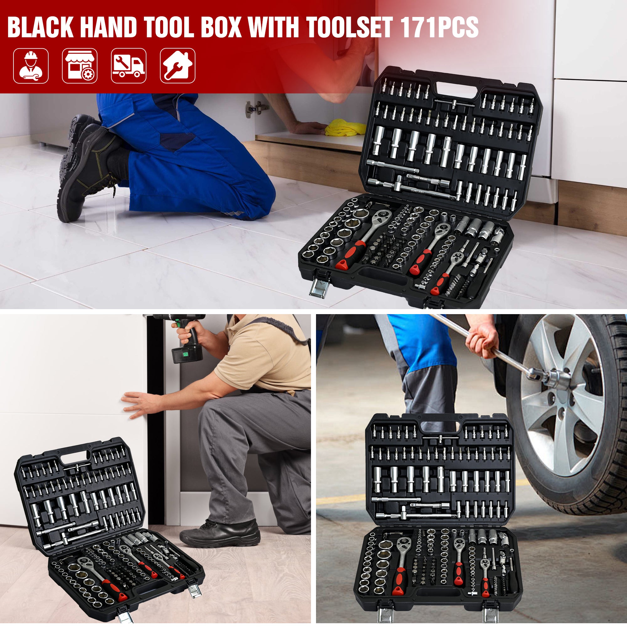 171-Piece Socket and Ratchet Wrench Tool Set