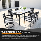 Modern 7PC Outdoor Patio Aluminum Dining Set